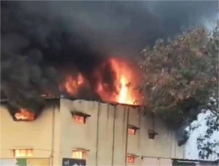 भिंड में बिस्कुट फैक्ट्री में लगी भीषण आग, मौके पर पहुंची दमकल की चार गाड़ियां