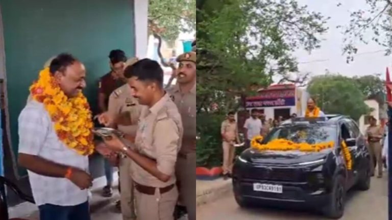 UP : थानेदार की विदाई में दिखा नेतागिरी वाला भौकाल! डीजे-गाड़ियों के काफिले में सनरूफ से किया जनता का अभिनंदन
