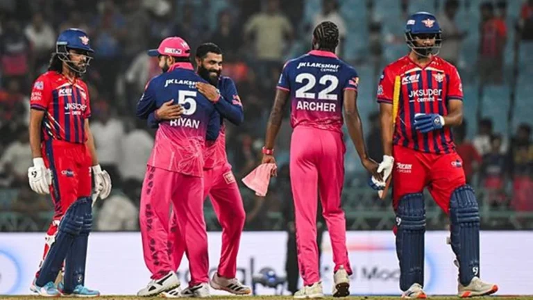 SPORTS : राजस्थान ने 40 रन से लखनऊ को हराया; जडेजा का ऑलराउंड प्रदर्शन, 