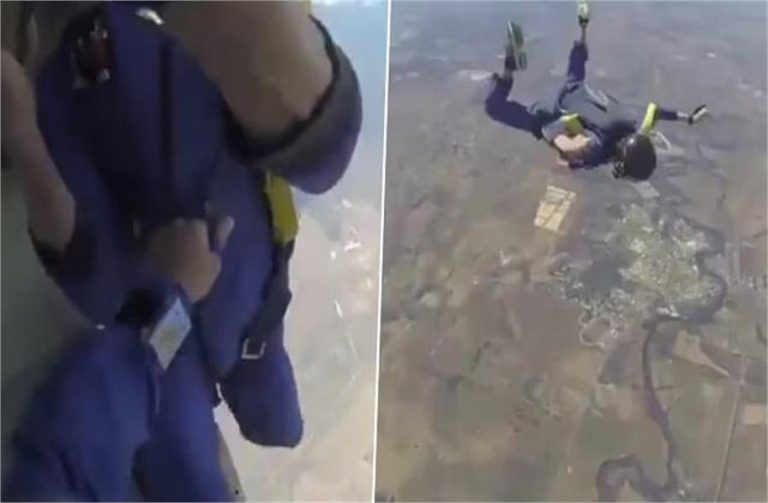 Skydiving के दौरान युवक को आया हार्ट अटैक, ट्रेनर की बहादुरी ने बचाई जान!