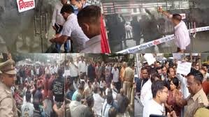 NATIONAL : मेरठ के सेंट्रल मार्केट में दुकानों पर लटके ताले, सीलिंग के विरोध में व्यापारियों का प्रदर्शन