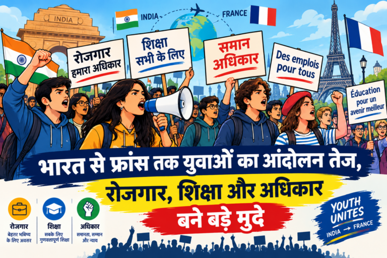 NATIONAL : भारत से फ्रांस तक युवाओं का आंदोलन तेज, रोजगार, शिक्षा और अधिकार बने बड़े मुद्दे