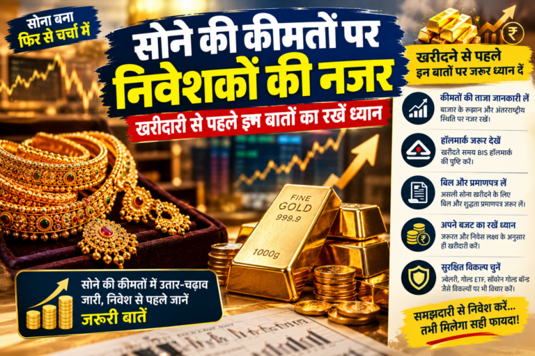 BUSINESS : सोने की कीमतों पर निवेशकों की नजर, खरीदारी से पहले इन बातों का रखें ध्यान