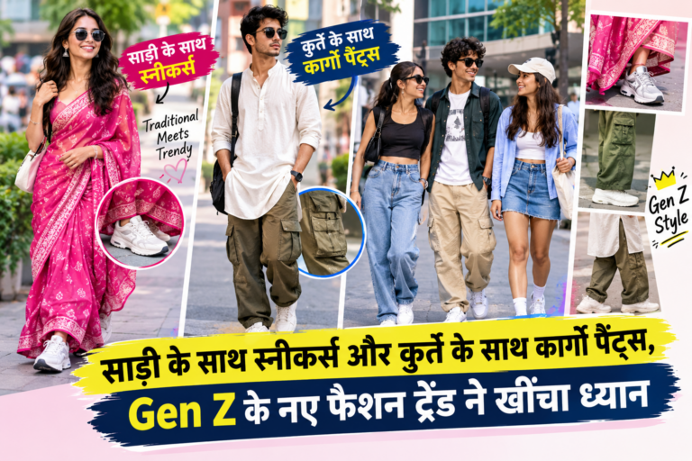 LIFESTYLE : साड़ी के साथ स्नीकर्स और कुर्ते के साथ कार्गो पैंट्स, Gen Z के नए फैशन ट्रेंड ने खींचा ध्यान