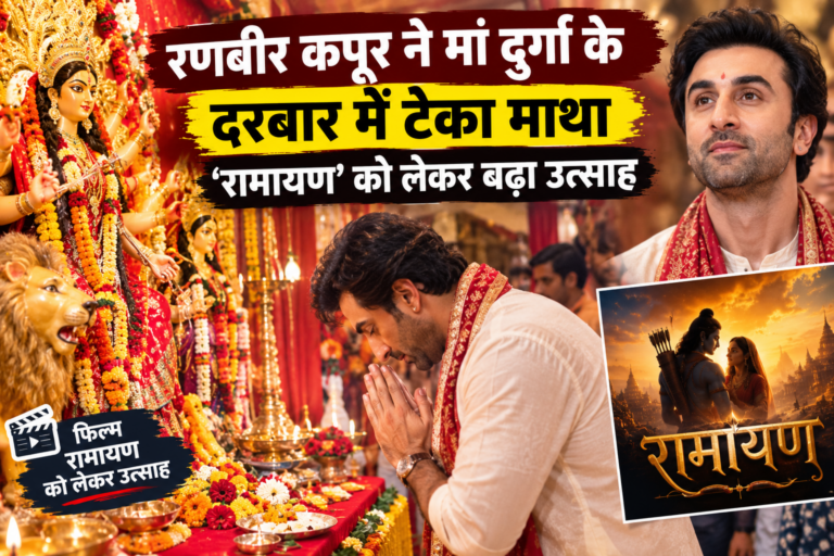 ENTERTAINMENT :रणबीर कपूर ने मां दुर्गा के दरबार में टेका माथा, ‘रामायण’ को लेकर बढ़ा उत्साह