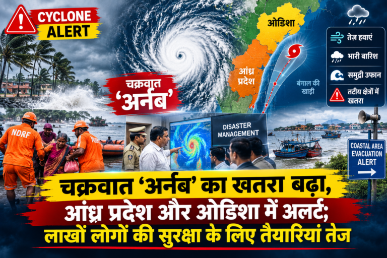 NATIONAL : चक्रवात ‘अर्नब’ का खतरा बढ़ा, आंध्र प्रदेश और ओडिशा में अलर्ट; लाखों लोगों की सुरक्षा के लिए तैयारियां तेज