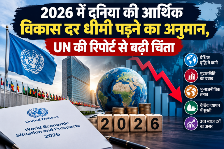 BUSINESS : 2026 में दुनिया की आर्थिक विकास दर धीमी पड़ने का अनुमान, UN की रिपोर्ट से बढ़ी चिंता